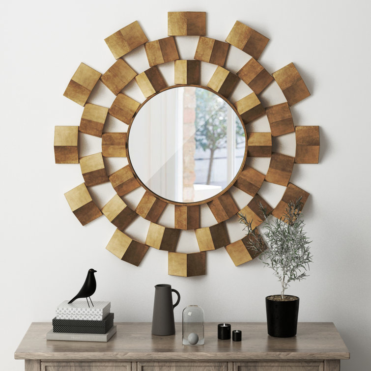 Mercer41 40Inch Home Round Retro Decorative Mirror Wayfair